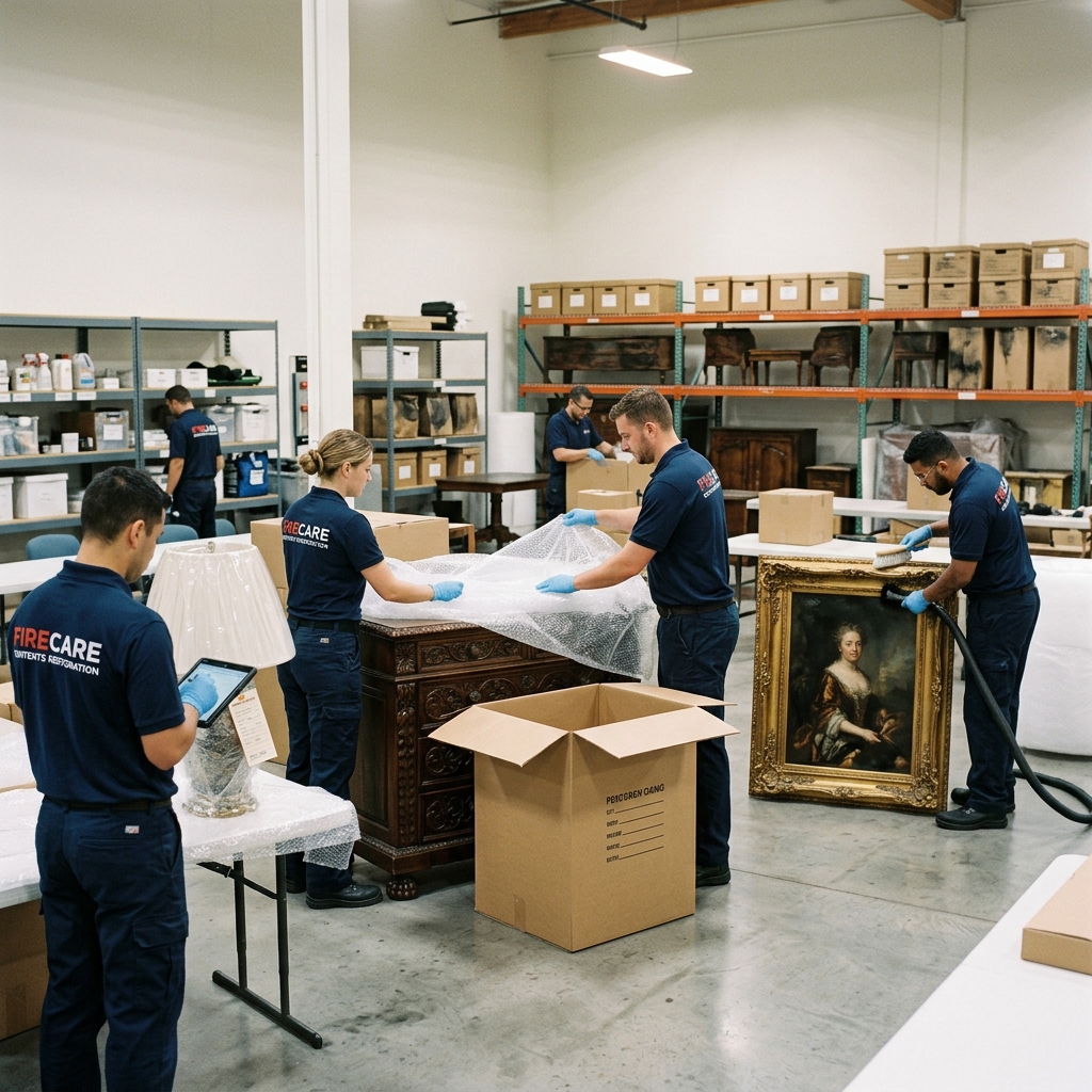 Contents Restoration professionals responding to emergency in Hartford, CT - Ergon Restoration