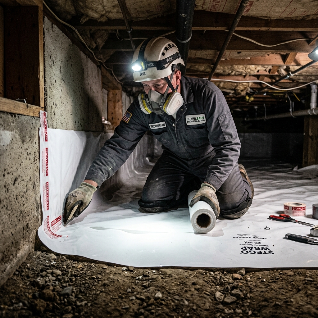Crawl Space Encapsulation professionals responding to emergency in Hartford, CT - Ergon Restoration