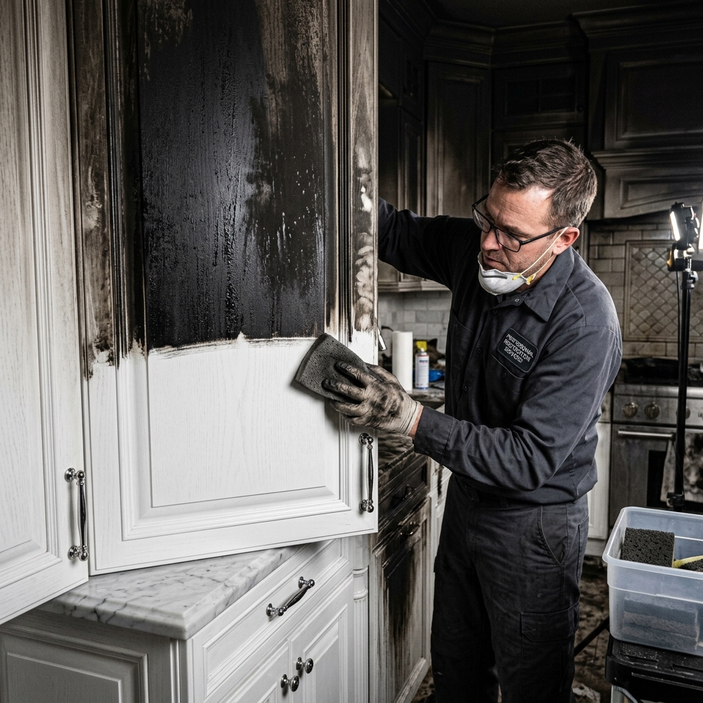 Oil Burner Puffback Cleanup professionals responding to emergency in Hartford, CT - Ergon Restoration