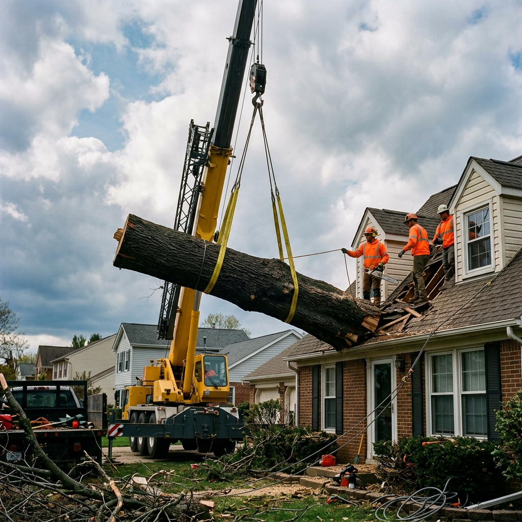 Emergency Tree Removal professionals responding to emergency in Hartford, CT - Ergon Restoration